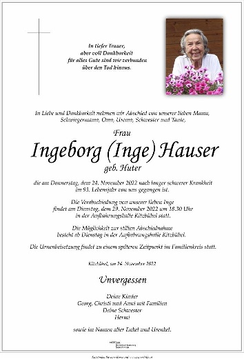 Ingeborg (Inge)  Hauser